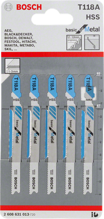 T 118 A Basic for Metal Jigsaw Blade Bosch Professional